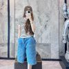 Dior Homme Cannage Carpenter Bermuda Shorts- Blue Denim (3) Dior Homme Cannage Carpenter Bermuda Shorts- Blue Denim