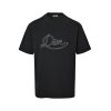 Dior Ribbon Script Logo Detailed Crewneck T-Shirt- Black