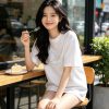 Dior Ribbon Script Logo Detailed Crewneck T-Shirt- White