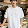 Dior Ribbon Script Logo Detailed Crewneck T-Shirt- White