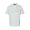 Dior Ribbon Script Logo Detailed Crewneck T-Shirt- White