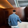Dior embroidered pocket zip-up denim Jacket- Blue Cotton Twill