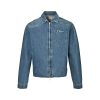 Dior embroidered pocket zip-up denim Jacket- Blue Cotton Twill