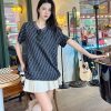 Fendi FF Monogram Knit T-Shirt- Black and Grey