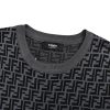 Fendi FF Monogram Knit T-Shirt- Black and Grey