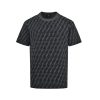 Fendi FF Monogram Knit T-Shirt- Black and Grey