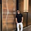 Givenchy Cotton T-shirt with Givenchy Stamp Print- Black