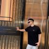 Givenchy Cotton T-shirt with Givenchy Stamp Print- Black