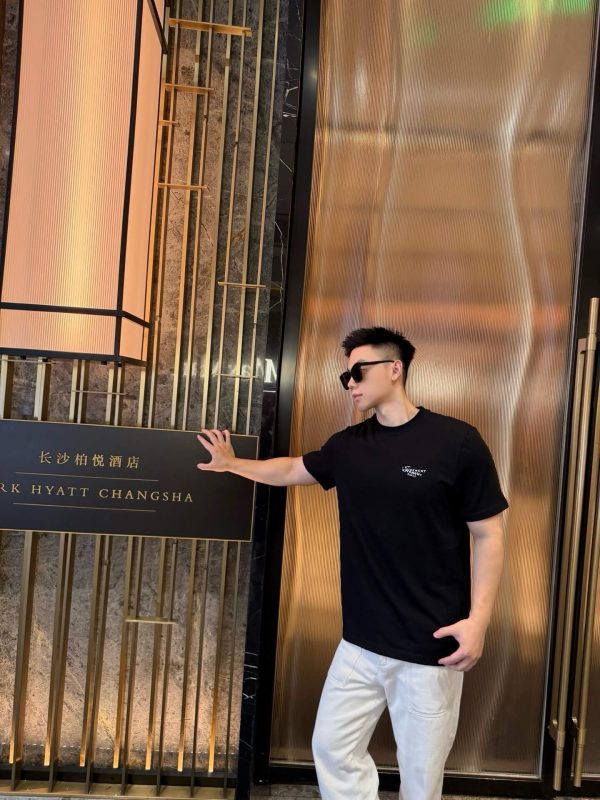 Givenchy Cotton T-shirt with Givenchy Stamp Print- Black