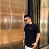 Givenchy Cotton T-shirt with Givenchy Stamp Print- Black