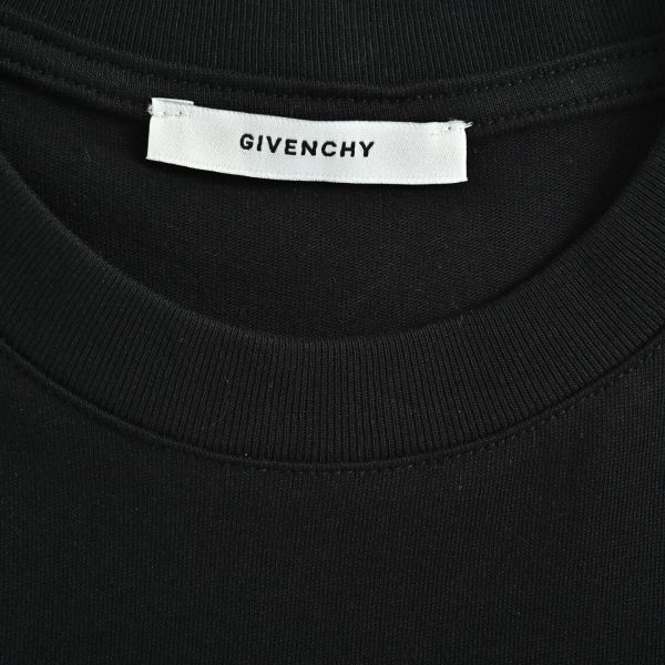 Givenchy Cotton T-shirt with Givenchy Stamp Print- Black