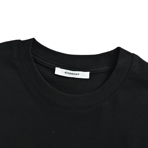 Givenchy Cotton T-shirt with Givenchy Stamp Print- Black