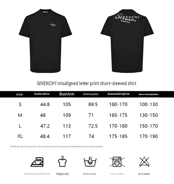 Givenchy Cotton T-shirt with Givenchy Stamp Print- Black