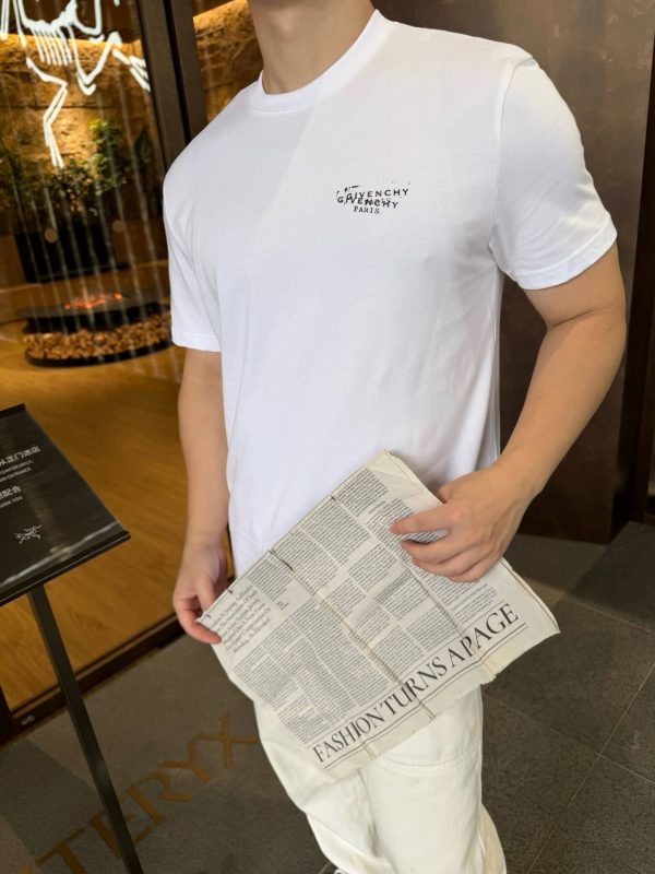 Givenchy Cotton T-shirt with Givenchy Stamp Print- White