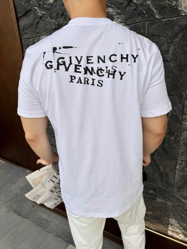Givenchy Cotton T-shirt with Givenchy Stamp Print- White