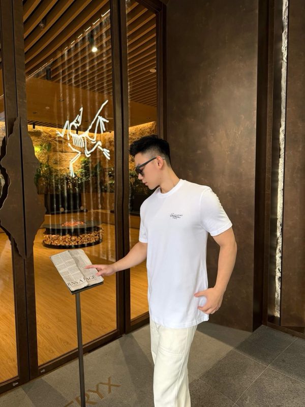 Givenchy Cotton T-shirt with Givenchy Stamp Print- White