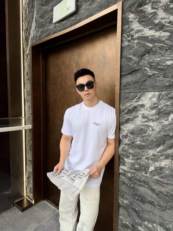 Givenchy Cotton T-shirt with Givenchy Stamp Print- White