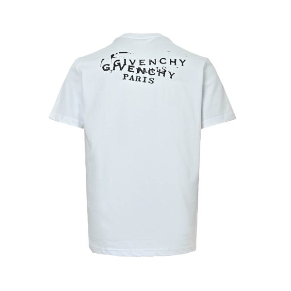 Givenchy Cotton T-shirt with Givenchy Stamp Print- White