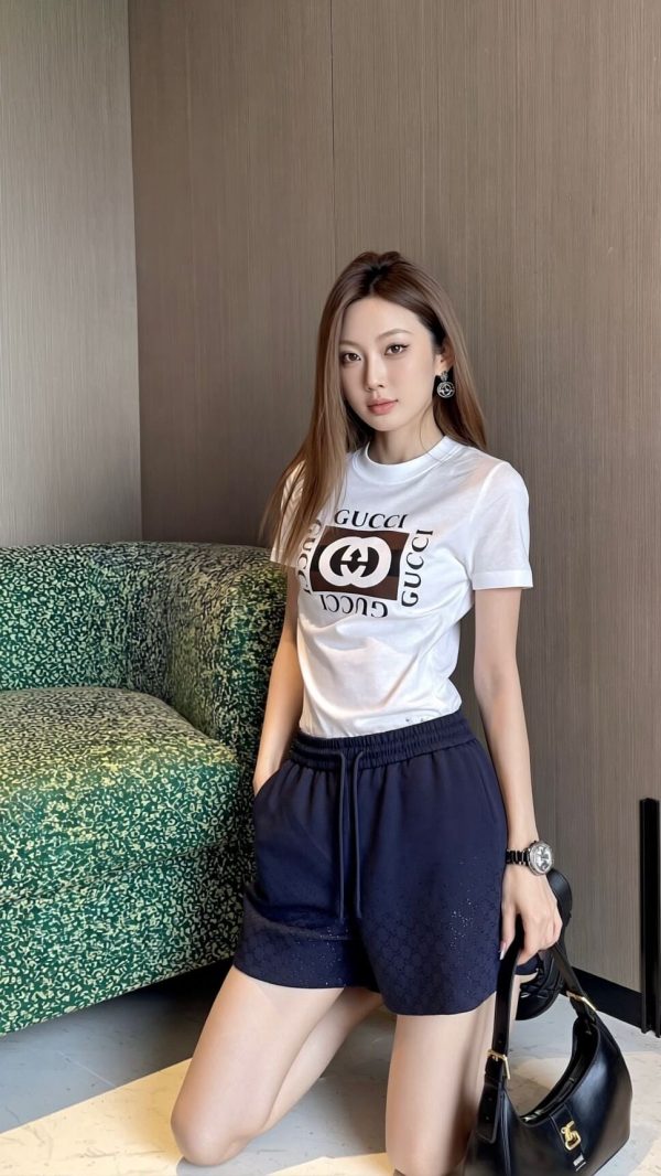 Gucci Crystal Technical Jersey Shorts- Black (5) Gucci Crystal Technical Jersey Shorts- Black