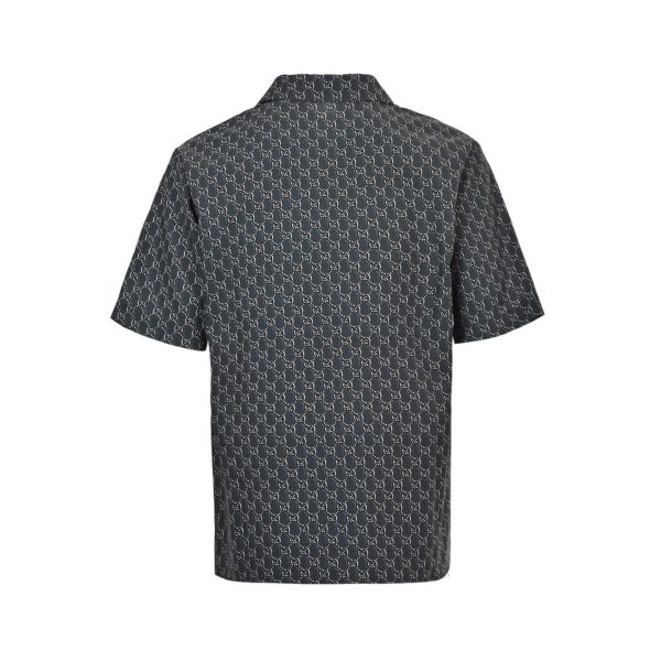 Gucci GG Silk Jacquard Bowling Shirt-Dark Grey