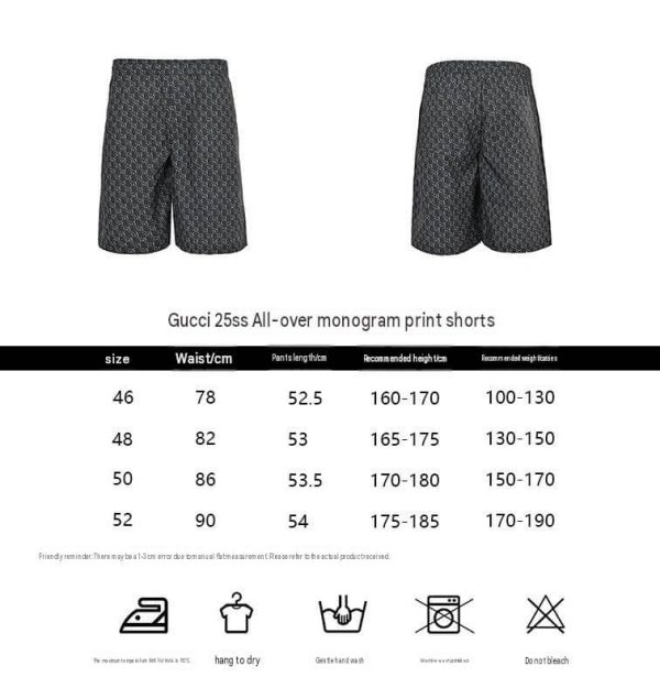 Gucci Monogram Silk Twill Shorts- grey (1) Gucci Monogram Silk Twill Shorts- grey