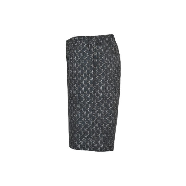Gucci Monogram Silk Twill Shorts- grey (10) Gucci Monogram Silk Twill Shorts- grey