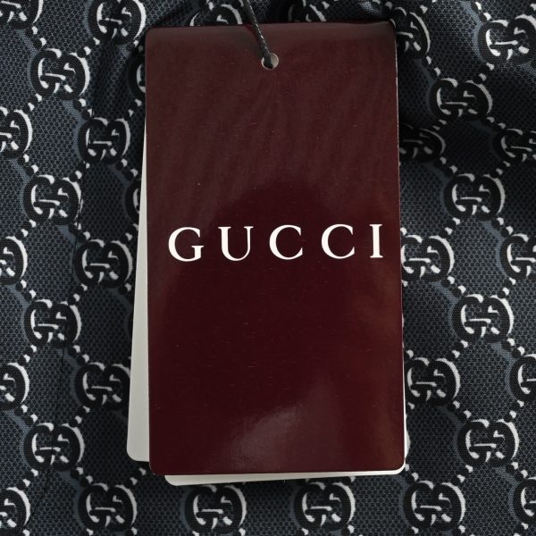 Gucci Monogram Silk Twill Shorts- grey (6) Gucci Monogram Silk Twill Shorts- grey