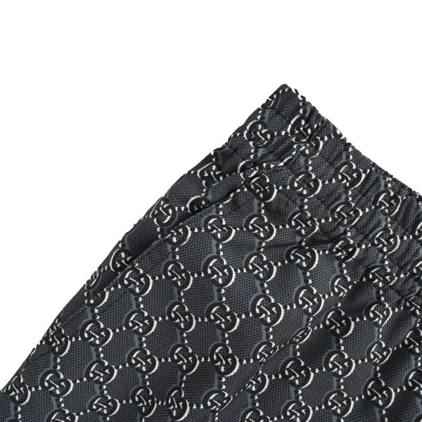 Gucci Monogram Silk Twill Shorts- grey (8) Gucci Monogram Silk Twill Shorts- grey
