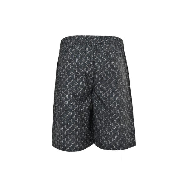Gucci Monogram Silk Twill Shorts- grey (9) Gucci Monogram Silk Twill Shorts- grey