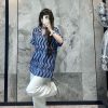 Gucci Waves Print Fabric Bowling Shirt-  light blue