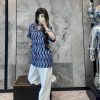 Gucci Waves Print Fabric Bowling Shirt-  light blue