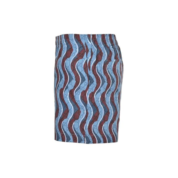 Gucci Wavy Stripe GG Cotton Shorts- Light blue