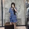 Gucci Wavy Stripe GG Cotton Shorts- Light blue