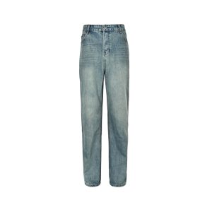 LOEWE Embroidered High-Rise Barrel-Leg Jeans- Blue (10) LOEWE Embroidered High-Rise Barrel-Leg Jeans- Blue