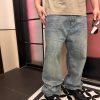 LOEWE Embroidered High-Rise Barrel-Leg Jeans- Blue