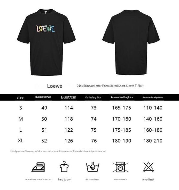 Loewe Embroidered Relaxed Fit Cotton T-Shirt-  black