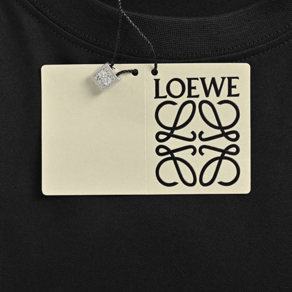 Loewe Embroidered Relaxed Fit Cotton T-Shirt-  black