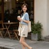 Loewe Relaxed Fit Linen Blend Boxer Style Embroidered Shorts- Beige