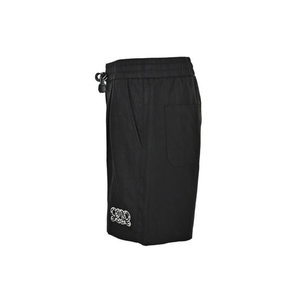 Loewe Relaxed Fit Linen Blend Boxer Style Embroidered Shorts- Black (10) Loewe Relaxed Fit Linen Blend Boxer Style Embroidered Shorts- Black