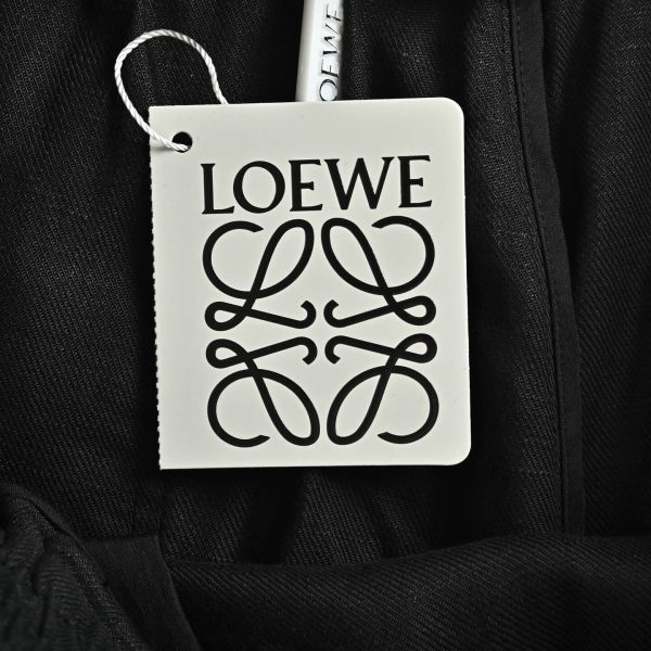 Loewe Relaxed Fit Linen Blend Boxer Style Embroidered Shorts- Black (7) Loewe Relaxed Fit Linen Blend Boxer Style Embroidered Shorts- Black