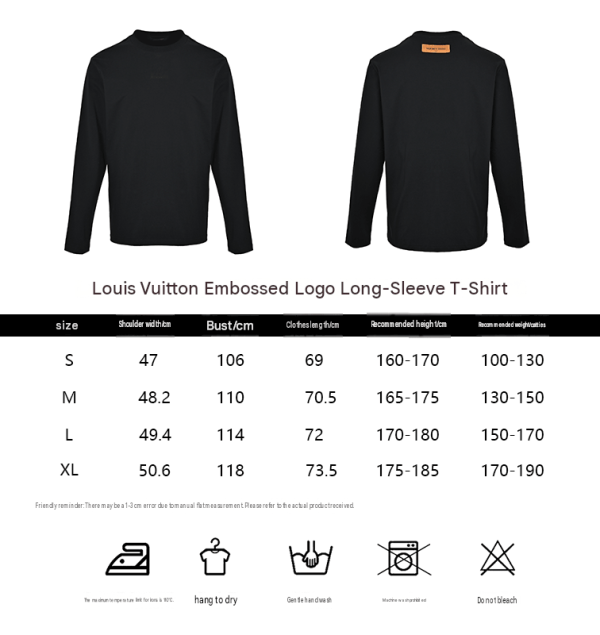 Louis Vuitton Cotton Inside Out Long Sleeve Crew Neck T-Shirt- White (1) Louis Vuitton Cotton Inside Out Long Sleeve Crew Neck T-Shirt- Black