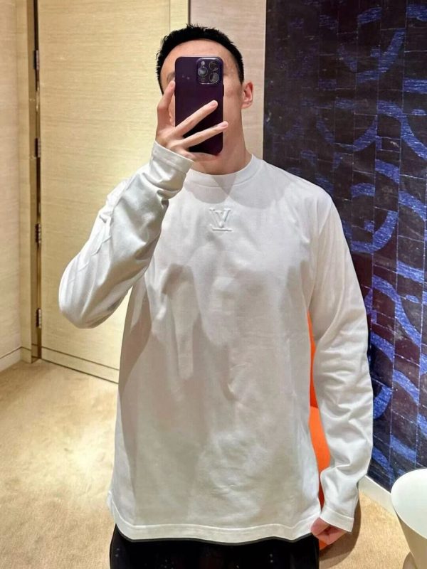 Louis Vuitton Cotton Inside Out Long Sleeve Crew Neck T-Shirt- White