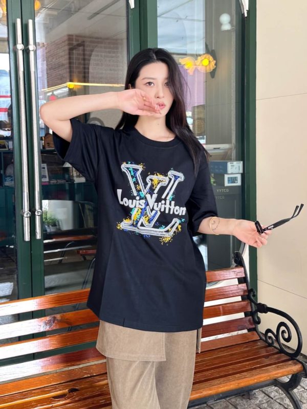 Louis Vuitton Graffiti/Splash Art Logo Tee- Black