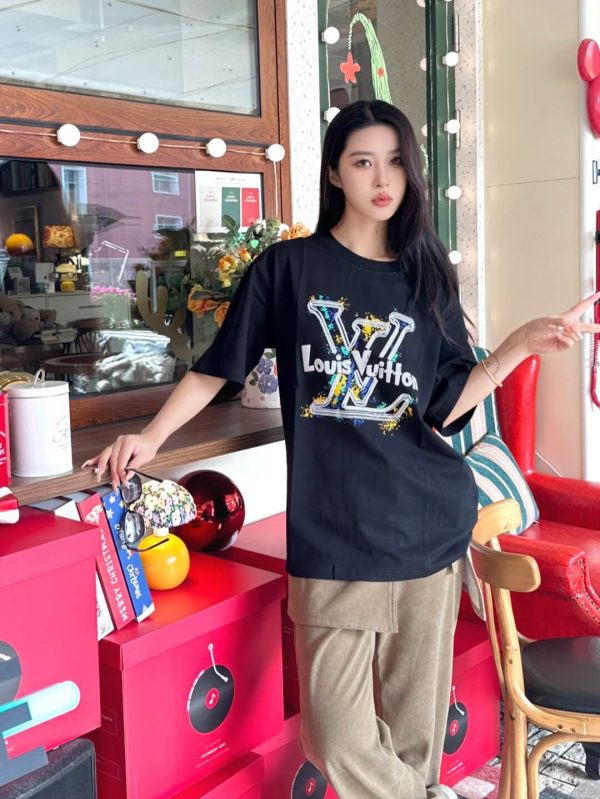 Louis Vuitton Graffiti/Splash Art Logo Tee- Black