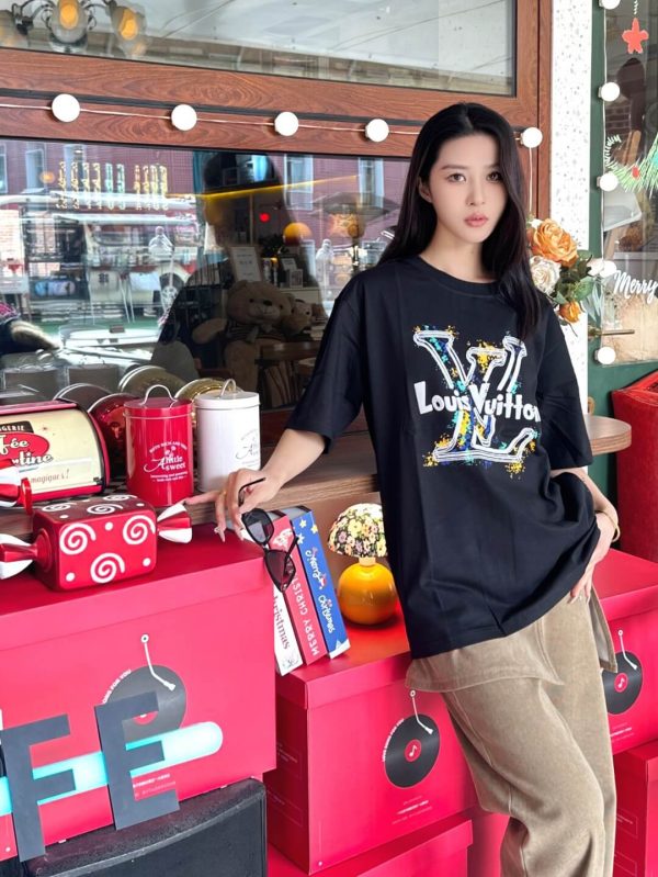 Louis Vuitton Graffiti/Splash Art Logo Tee- Black