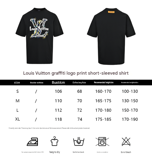 Louis Vuitton Graffiti/Splash Art Logo Tee- Black