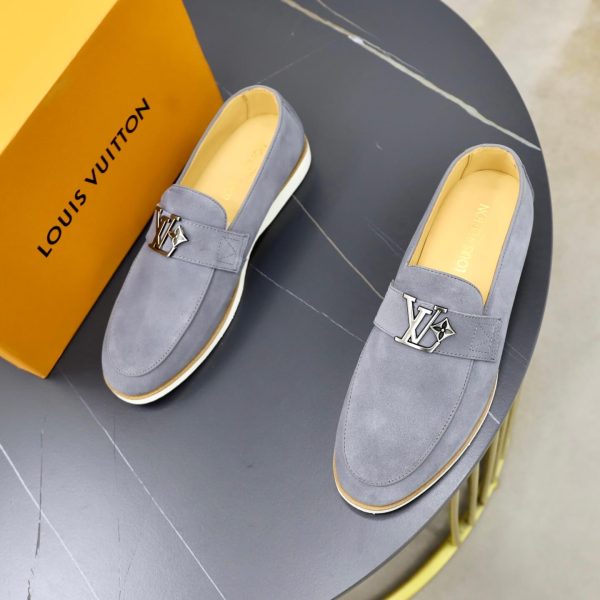 Louis Vuitton LV Initials Suede Loafer – Light Grey