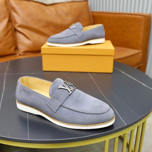 Louis Vuitton LV Initials Suede Loafer – Light Grey