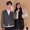 Louis Vuitton Monogram Mix Cashmere Cardigan- grey