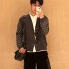 Louis Vuitton Monogram Mix Cashmere Cardigan- grey